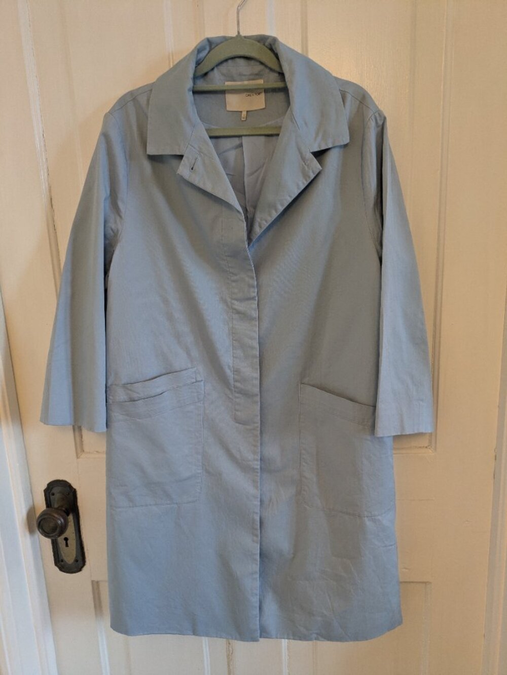 Fresh Light Blue Oak & Fort Womens Spring Coat,
